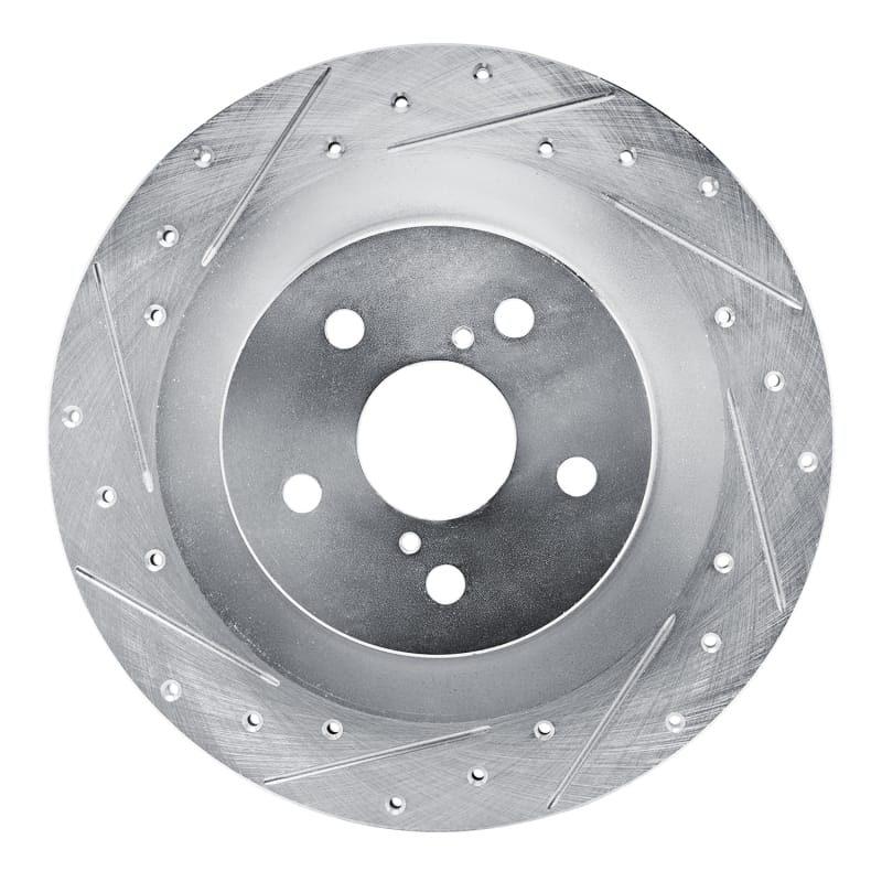 R1 Concepts — R1 21-22 Lexus RC350 Rear Left Drilled & Slotted Silver Brake Rotor