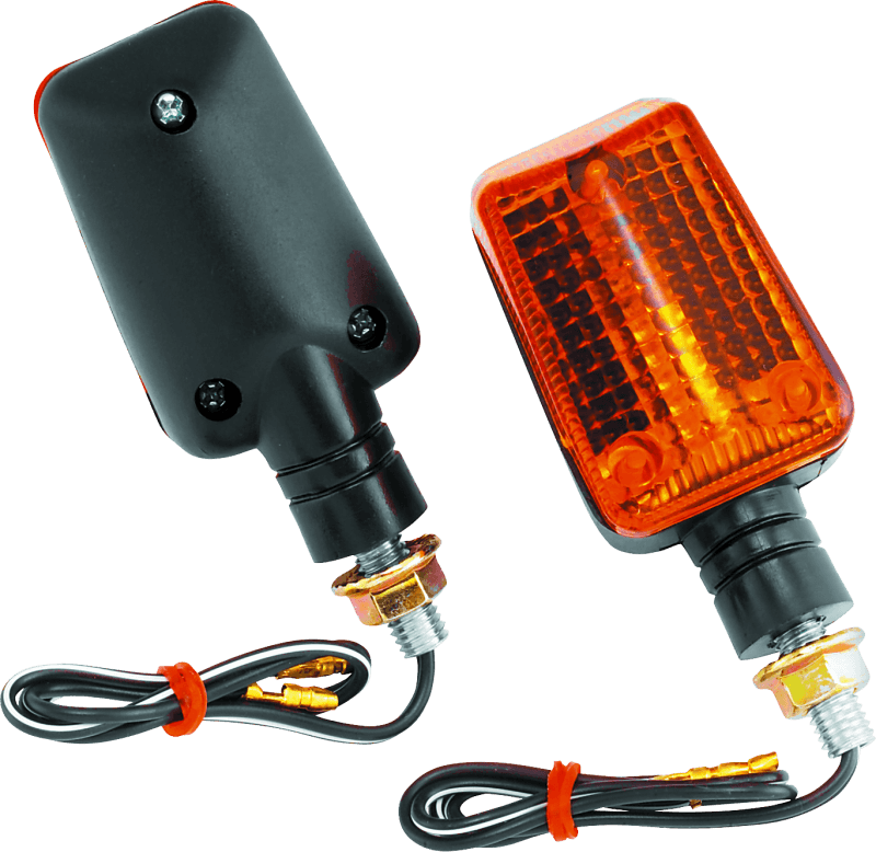 BikeMaster — Mini Stalk, Clear Bulb, Amber Lens, Black Housing
