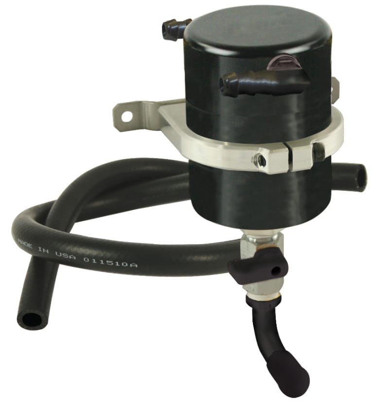 Moroso — Moroso Universal Air/Oil Separator Catch Can - Large Body - Billet Aluminum - Black Anodized