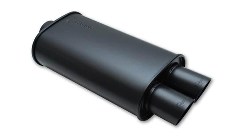 Vibrant — Vibrant StreetPower FLAT BLACK Oval Muffler with Dual 3in Outlets - 2.5in inlet I.D.
2.5ID3DualFltBckMuff
2.5"BlkMufflrDualOut
Muffler