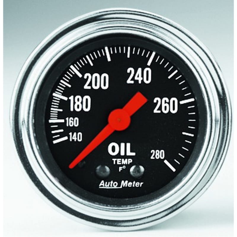 AutoMeter — Autometer Traditional Chrome 2-1/16in 140-280 Deg F Mechanical Oil Temp Gauge
2" OIL TEMP, 140-280