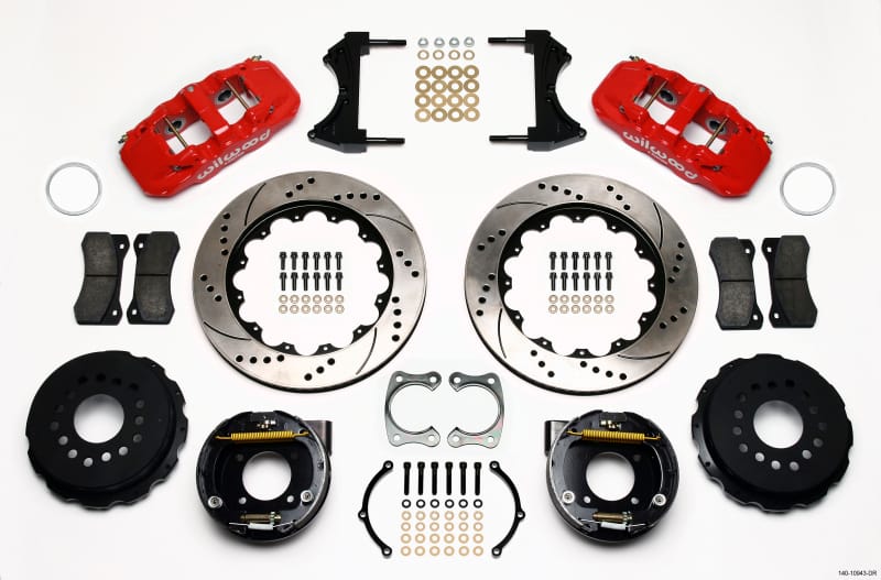 Wilwood — Wilwood AERO4 Rear P-Brake Kit 14.00in Drilled Red Chevy 12 Bolt w/ C-Clips
BRAKE KIT