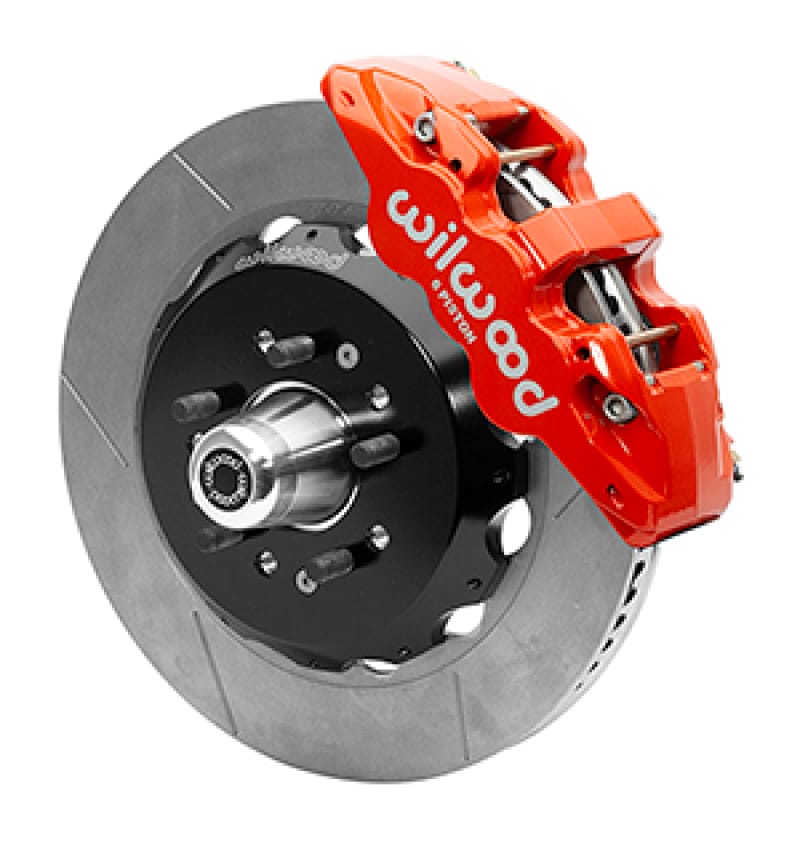 Wilwood — Wilwood 55-57 Chevy Bel Air Aerolite 6R Kit, 5 x 4.50in/4.75in Hub - 14.00 Slotted Rotor - Red