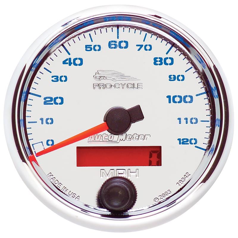 AutoMeter — Autometer Pro-Cycle Gauge Speedo 2 5/8in 120 Mph Elec Chrome
2.6" SPD 120 M CH PC