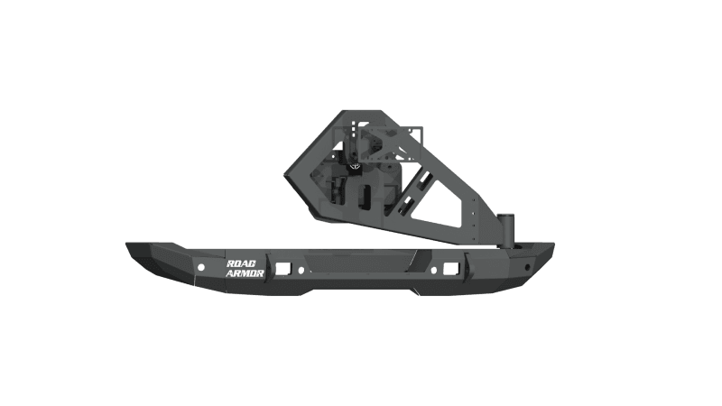 Road Armor — Road Armor 18-20 Jeep Wrangler JL Stealth Rear Bumper Full Width w/Tire Carrier Assembly - Tex Blk