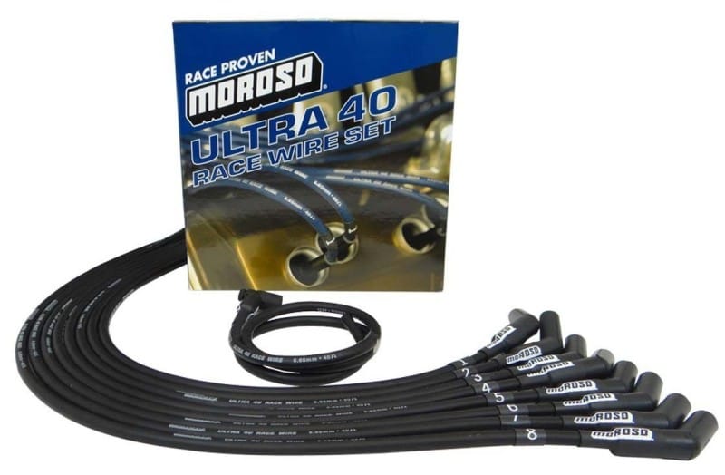 Moroso — Moroso Chevrolet Small Block Ignition Wire Set - Ultra 40 - Unsleeved - HEI - 135 Degree - Black
