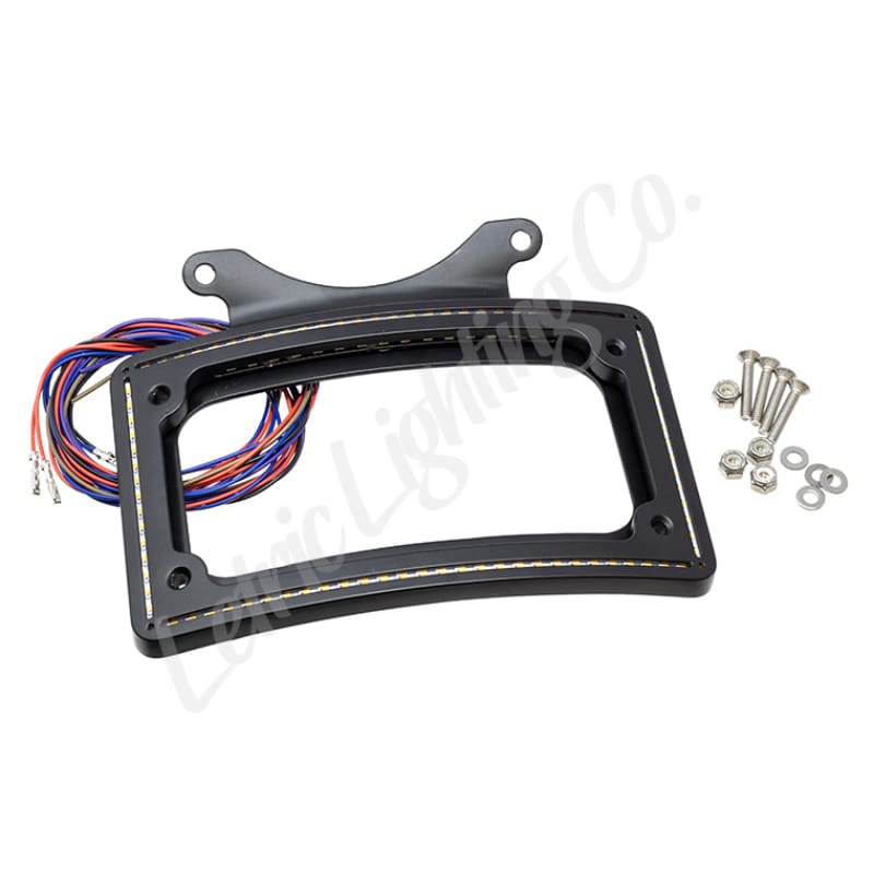 Letric Lighting — Letric Lighting 12-16 Dyna Perfect Plate Light Black Curved License Plate Frame