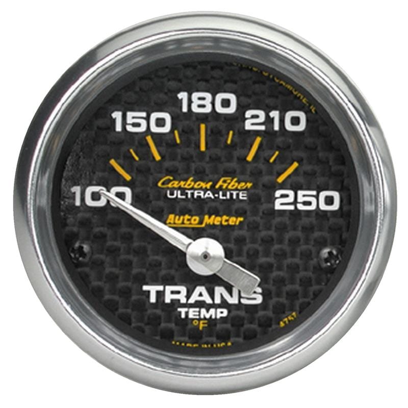 AutoMeter — GAUGE, TRANSMISSION TEMP, 2 1/16", 100-250?F, ELECTRIC, CARBON FIBER