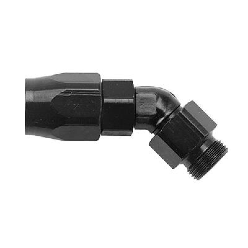 Fragola — Fragola -6AN x 45 Degree x 9/16-18 (6) Hose End - Black
