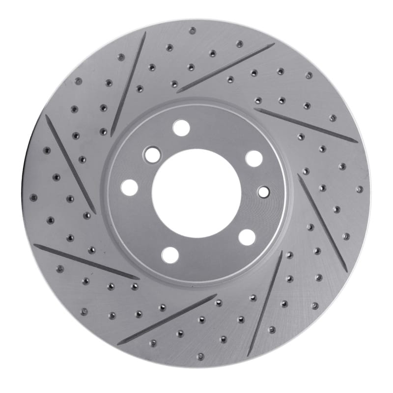 R1 Concepts — R1 91-01 BMW 850Ci Front Right Drilled & Slotted Geo-Carbon Rotor