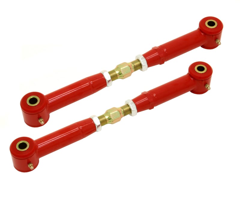BMR Suspension — BMR 10-15 5th Gen Camaro Rear Adj. Toe Rods (Polyurethane) - Red