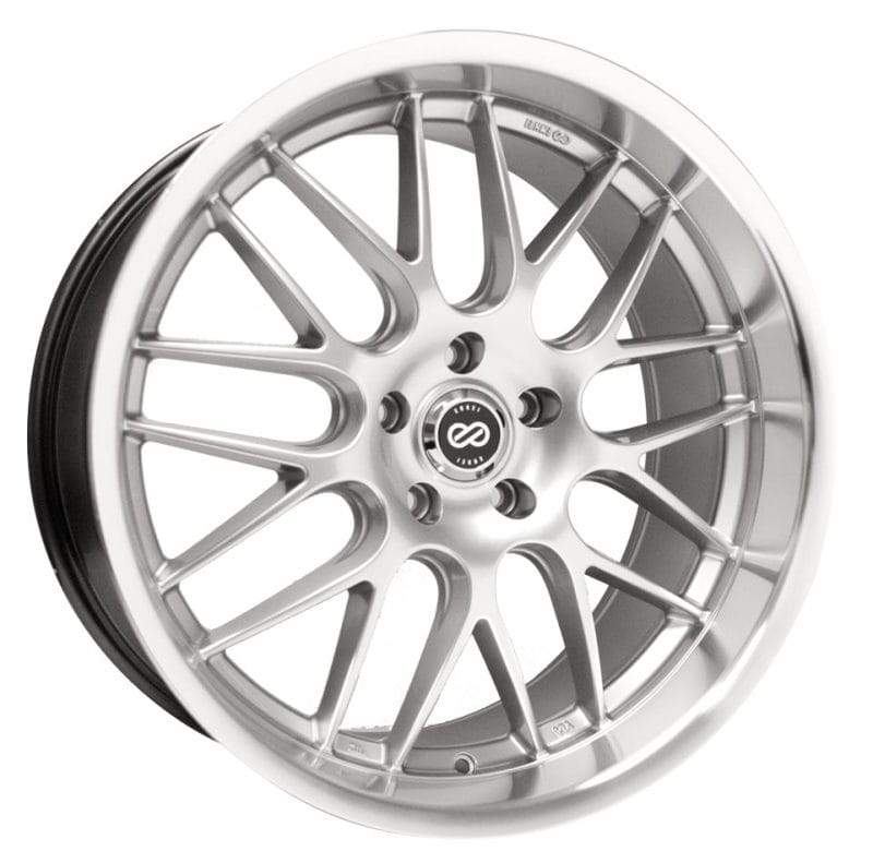 Enkei — Enkei Lusso 18x7.5 42mm Offset 5x100 Bolt Pattern 72.6 Bore Hyper Silver w/ Machined Lip Wheel