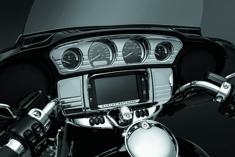 Kuryakyn — Kuryakyn Deluxe Tri-Line Stereo Trim Kit 14-Up Touring Models Chrome