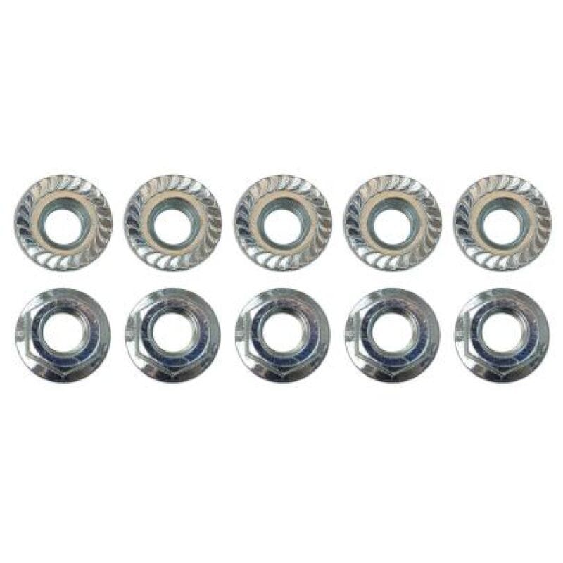 Moroso — Moroso Zinc Serrated Flange Nuts - M8 X 1.25 (10 Pack)