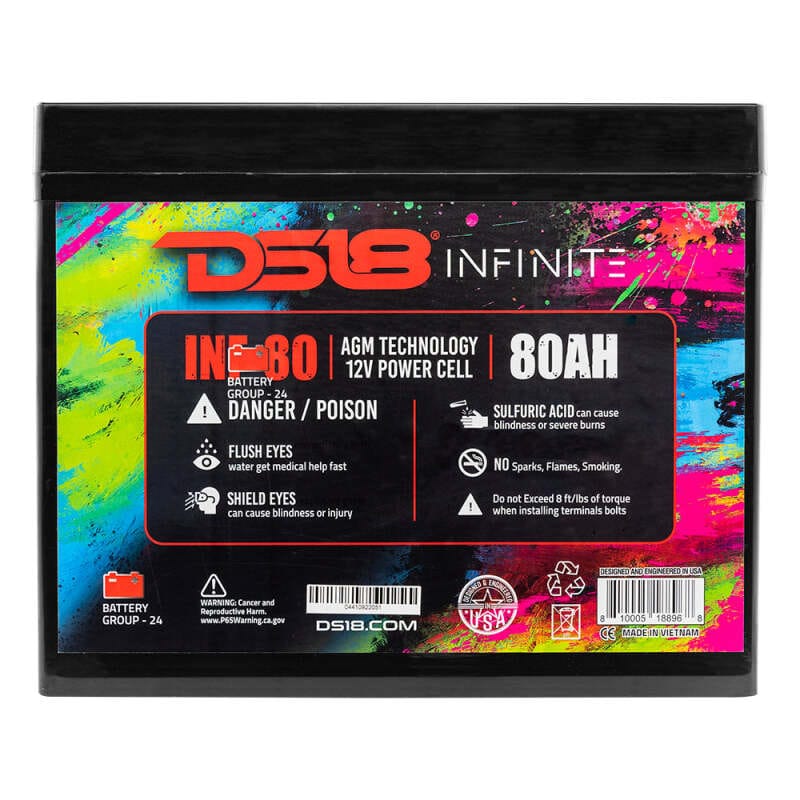 DS18 — DS18 2300 Watts 80 AH Infinite AGM Power Cell Battery