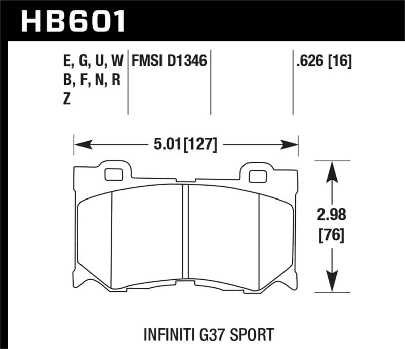 Hawk Performance — Hawk 09-13 Infiniti FX50 5.0L Base Front ER-1 Brake Pads
Disc Brake Pad