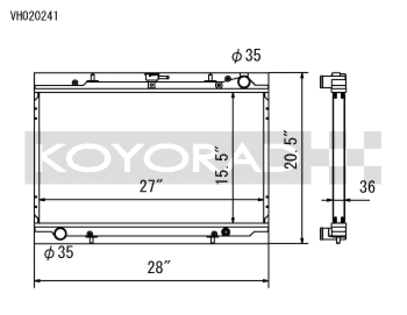 Koyo — Koyo 90-96 Nissan 300ZX 3.0L Non Turbo MT Radiator
Racing Radiator