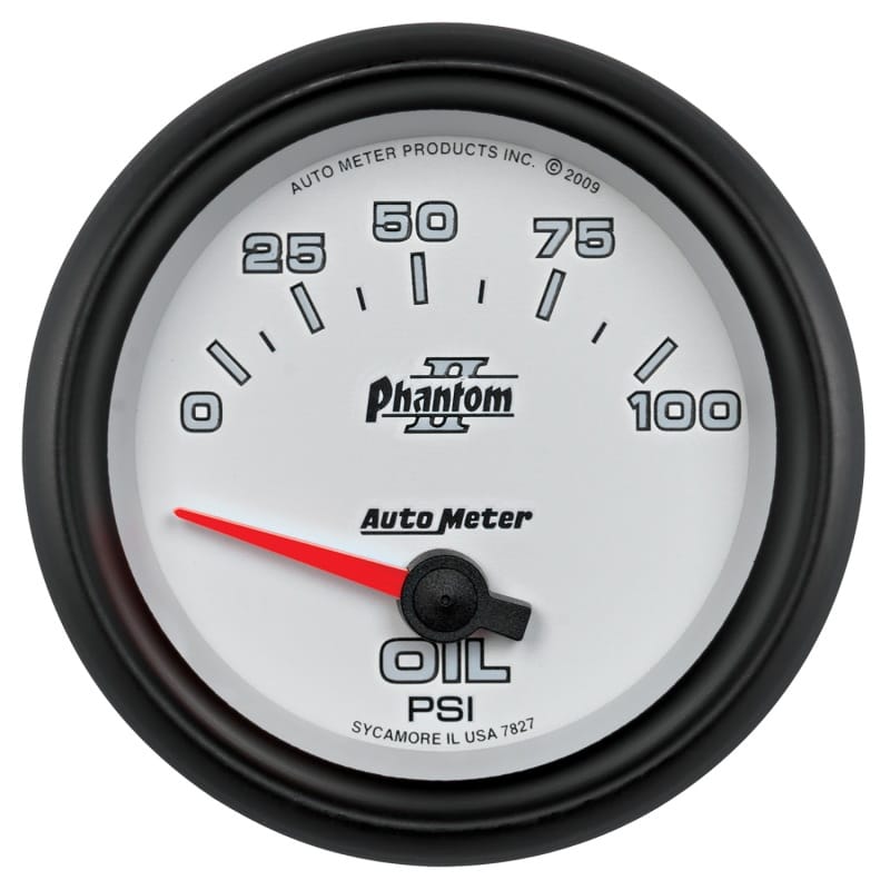 AutoMeter — Autometer Phantom II 2 5/8in 0-100 PSI Short Sweep Electronic Oil Pressure Gauge
2-5/8" OIL PRESS, 0-