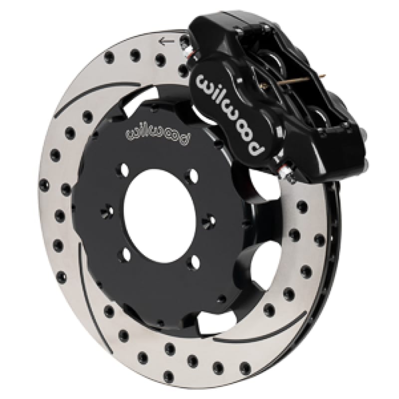 Wilwood — Wilwood Forged Dynalite Front Hat Kit 11.75in SRP Drilled/Slotted Rotor Black Caliper 90-05 Miata