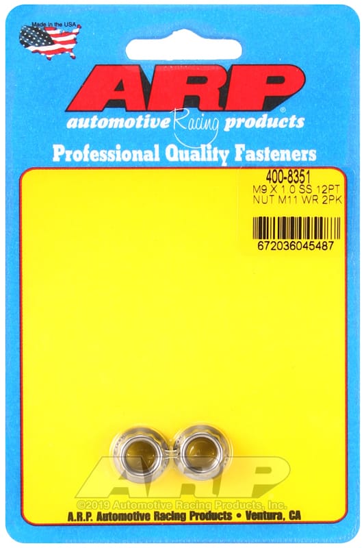 ARP — ARP M9 X 1.00 (M11 wr) SS 12pt nut kit