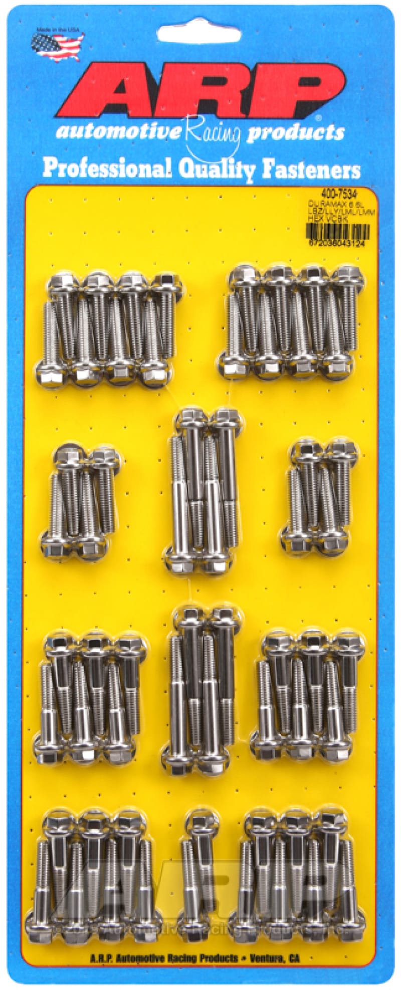 ARP — ARP Duramax 6.6L LBZ/LLY/LML/LMM Hex Valve Cover Bolt Kit - Polished Stainless Steel
