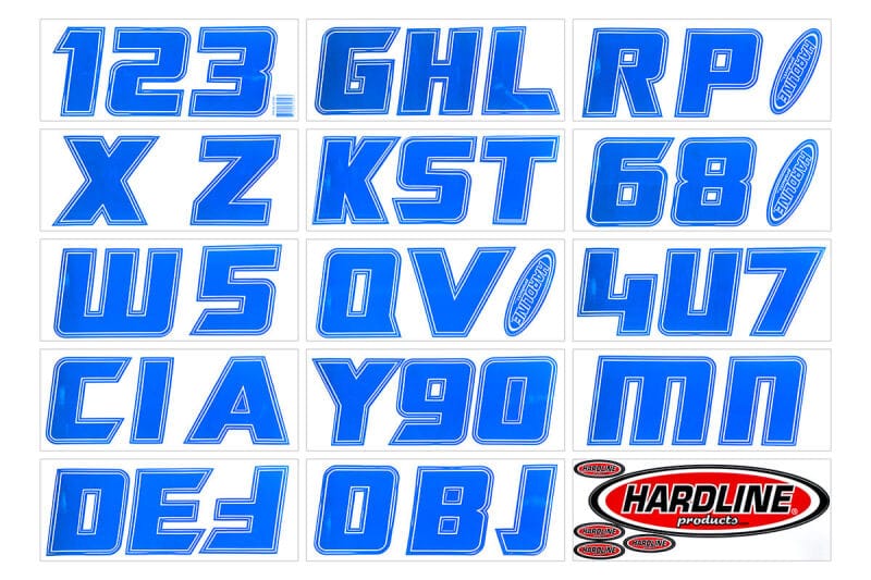 Hardline — Hardline Boat Lettering Registration Installation Kit 3 in. - 900 Blue