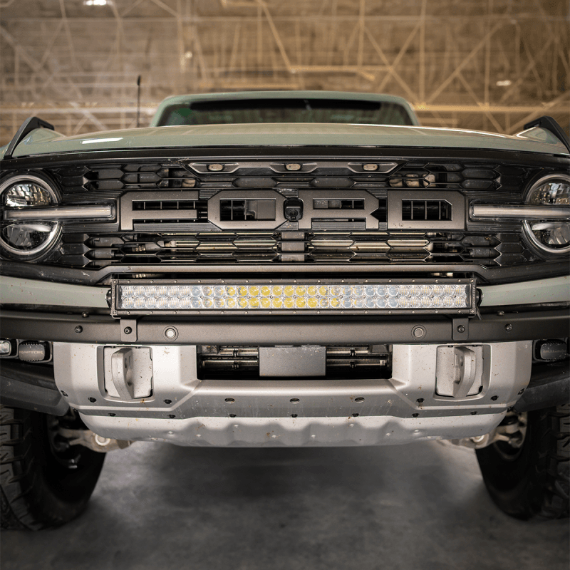 Cali Raised LED — Cali Raised 2021+ Ford Raptor Bumper Light Bar Mounting Kit - 5D Optic Osram 32In DualRow Bar Spot