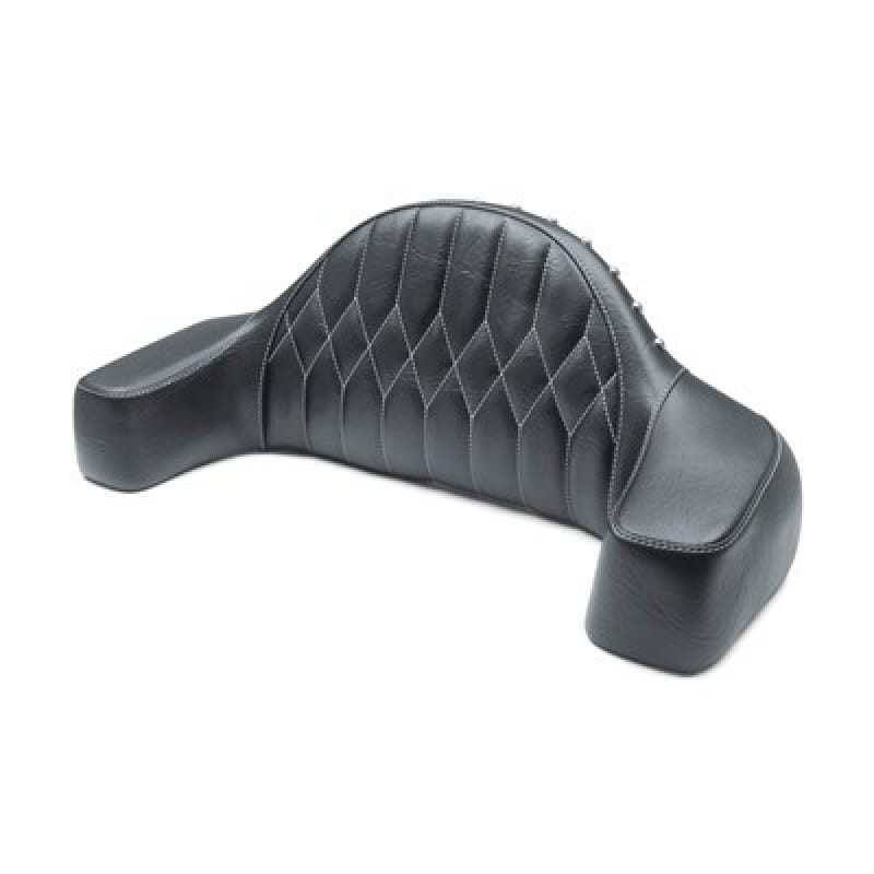 Mustang Motorcycle — Mustang 14-21 Indian Chieftain,Chief,Dk Horse,Roadmaster,Vint Pass Backrest w/Diam Stitch - Black