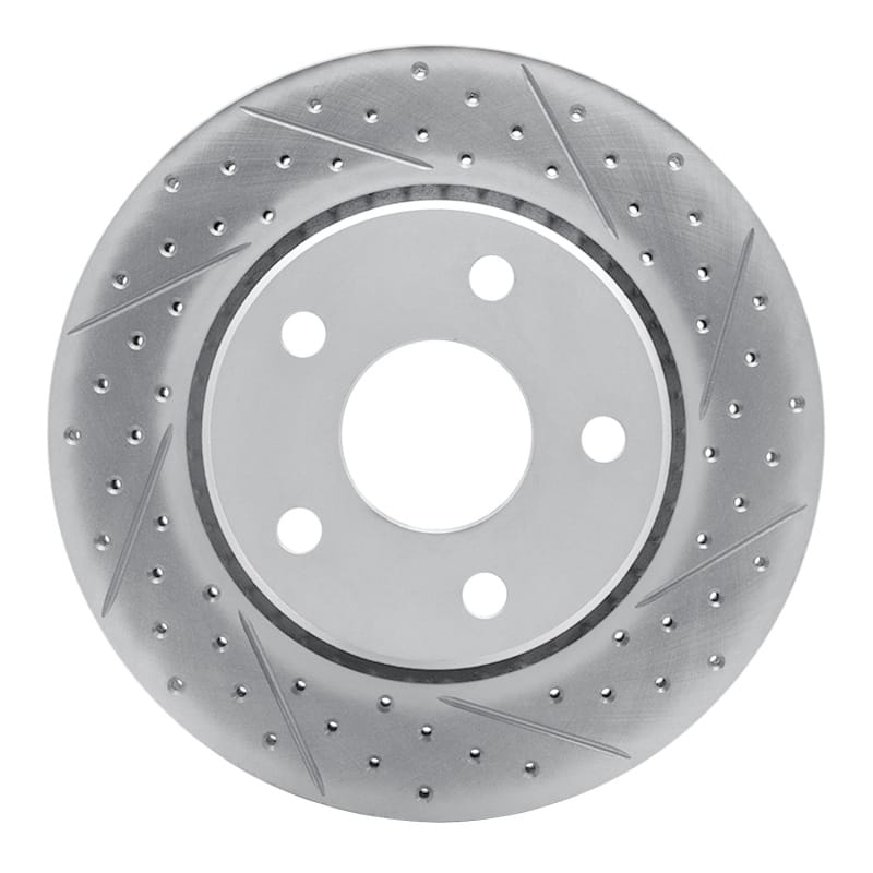 R1 Concepts — R1 07-18 Jeep Wrangler Front Right Drilled & Slotted Geo-Carbon Rotor