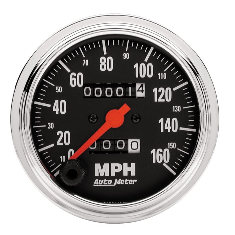 AutoMeter — AutoMeter Gauge Speedometer 3-3/8in. 160MPH Mechanical Traditional Chrome
3-3/8" SPEEDO, 160 M