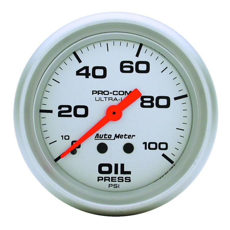 AutoMeter — Autometer Ultra-Lite 66.7mm Mechanical 0-100 PSI Oil Pressure Gauge
2-5/8" OIL PRESS, 0-