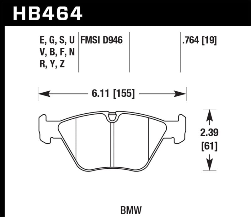 Hawk Performance — Hawk 01-05 BMW 330Ci 3.0L Base Front ER-1 Brake Pads
Disc Brake Pad