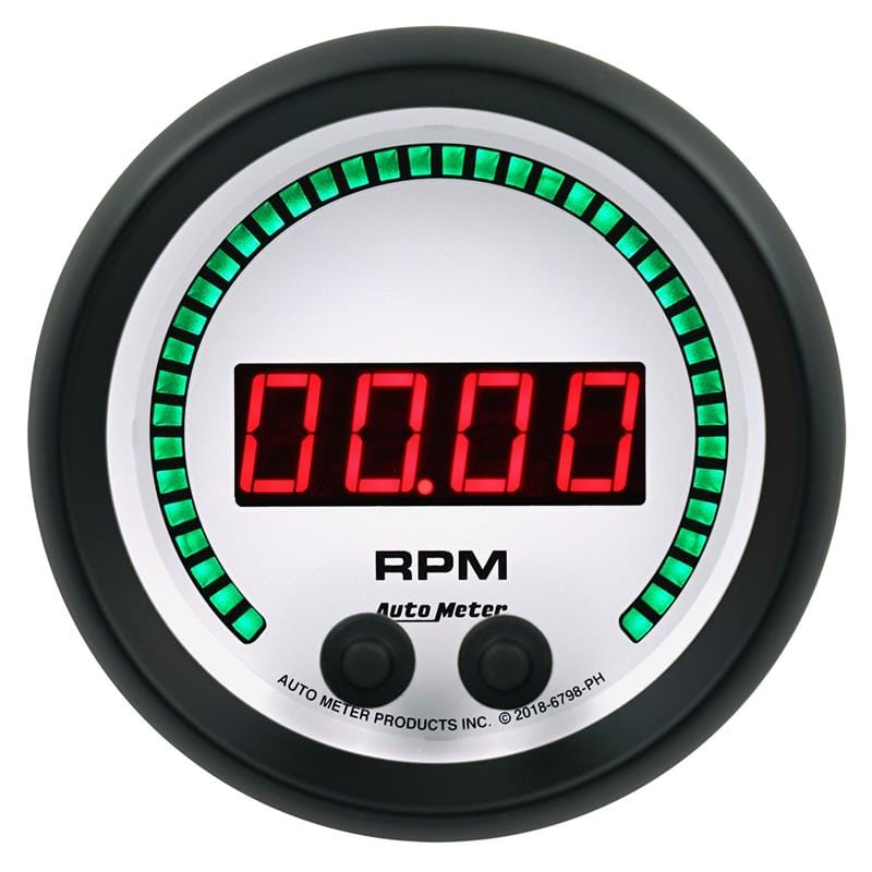 AutoMeter — GAUGE, TACHOMETER, 3 3/8", 16K RPM, IN-DASH, PHANTOM ELITE DIGITAL