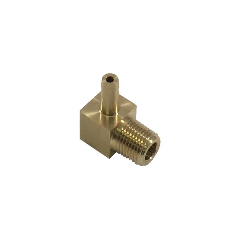 Torque Solution — Torque Solution Brass 1/8 in NPT Fitting: Universal 90 Degree Barb