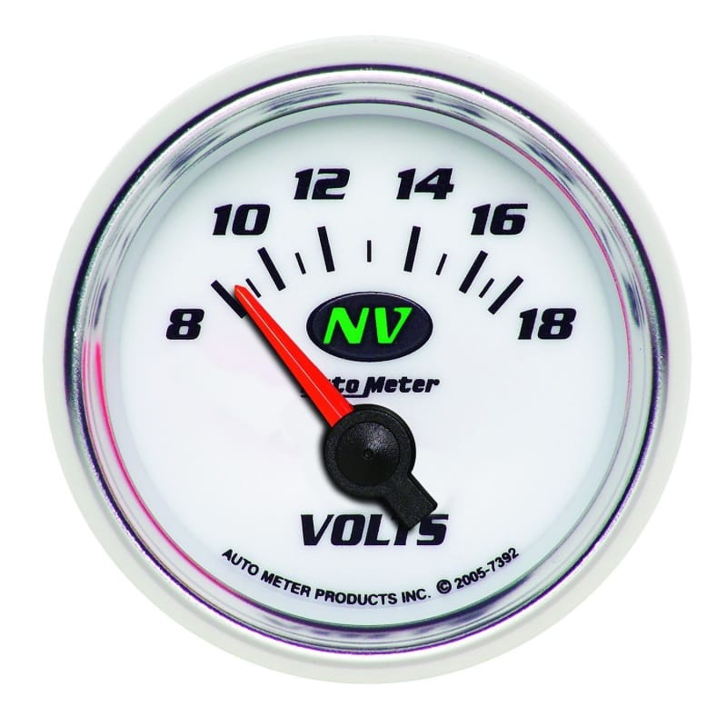 AutoMeter — Autometer Voltmeter 52.4mm Short Sweep Electric 8-18 Volts
2-1/16" VOLTMETER, 8