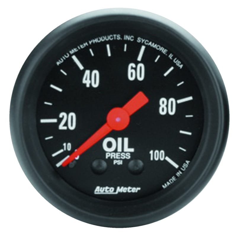AutoMeter — Autometer Z Series 52mm 0-100 PSI Mechanical Oil Pressure Gauge
GA 2" OP 100PSI M Z