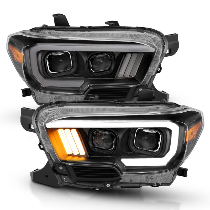 ANZO — ANZO 2016-2017 Toyota Tacoma Projector Headlights w/ Plank Style Design Black/Amber w/ DRL
Projector Headlights
Head Light Set