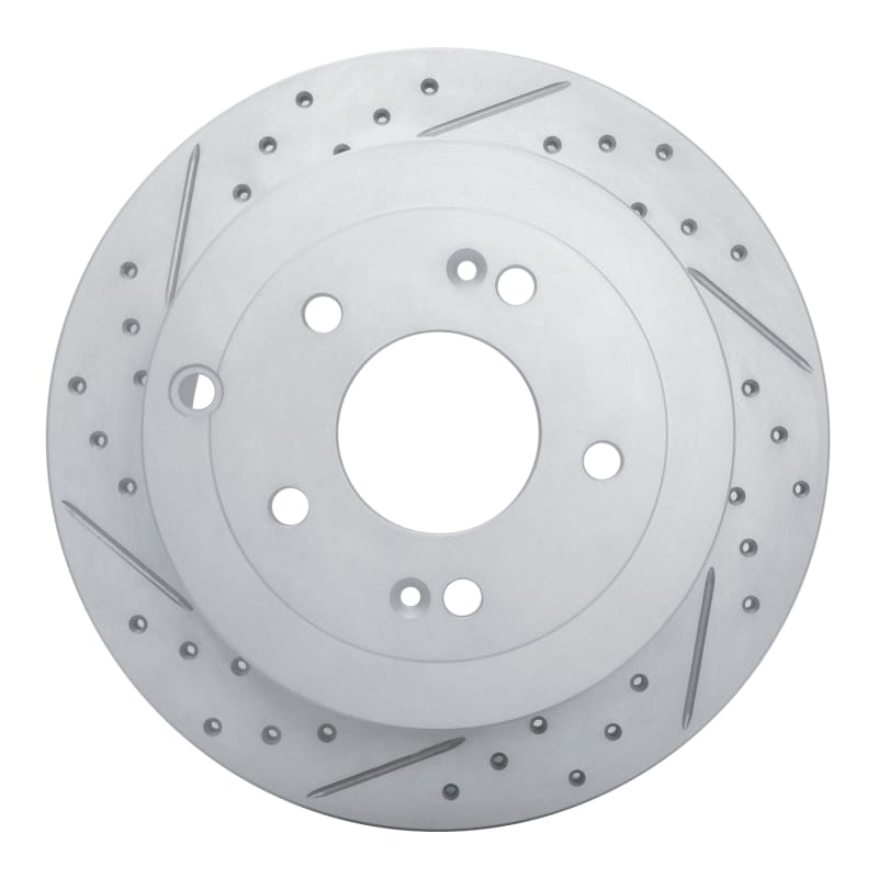 R1 Concepts — R1 07-09 Hyundai Santa Fe Rear Left Drilled & Slotted Geo-Carbon Rotor