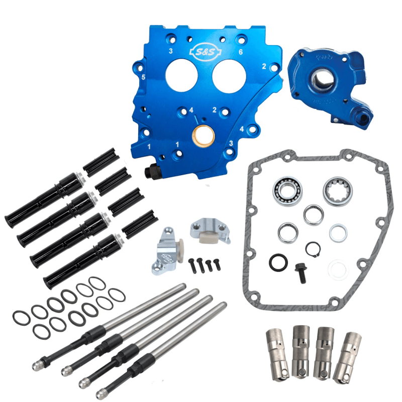 S&S Cycle — S&S Cycle 99-06 BT Chain Drive Cam Chest Kit w/o Cam - Black Pushrod Tubes & Chain Tensioner