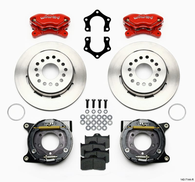 Wilwood — Wilwood Forged Dynalite P/S Park Brake Kit Red Mopar/Dana 2.36in Off w/Snap Ring Bearing
BRAKE KIT