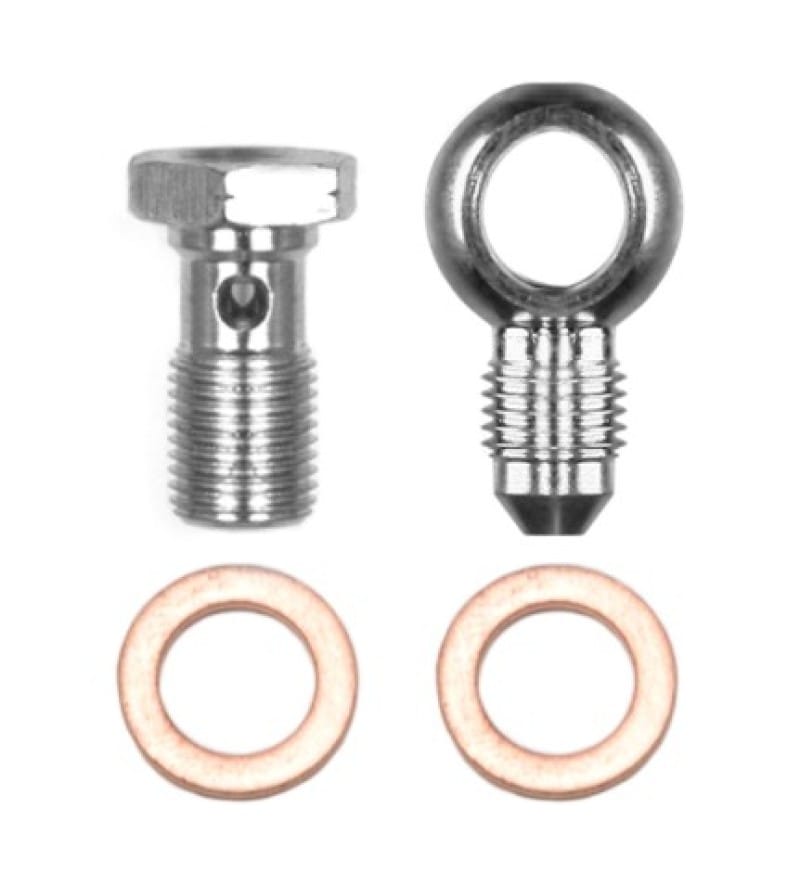 Wilwood — Wilwood Banjo Fitting Kit -3 male to 10mm-1.00 Banjo Bolt & Crush Washers (1 qty)
FITTING KIT