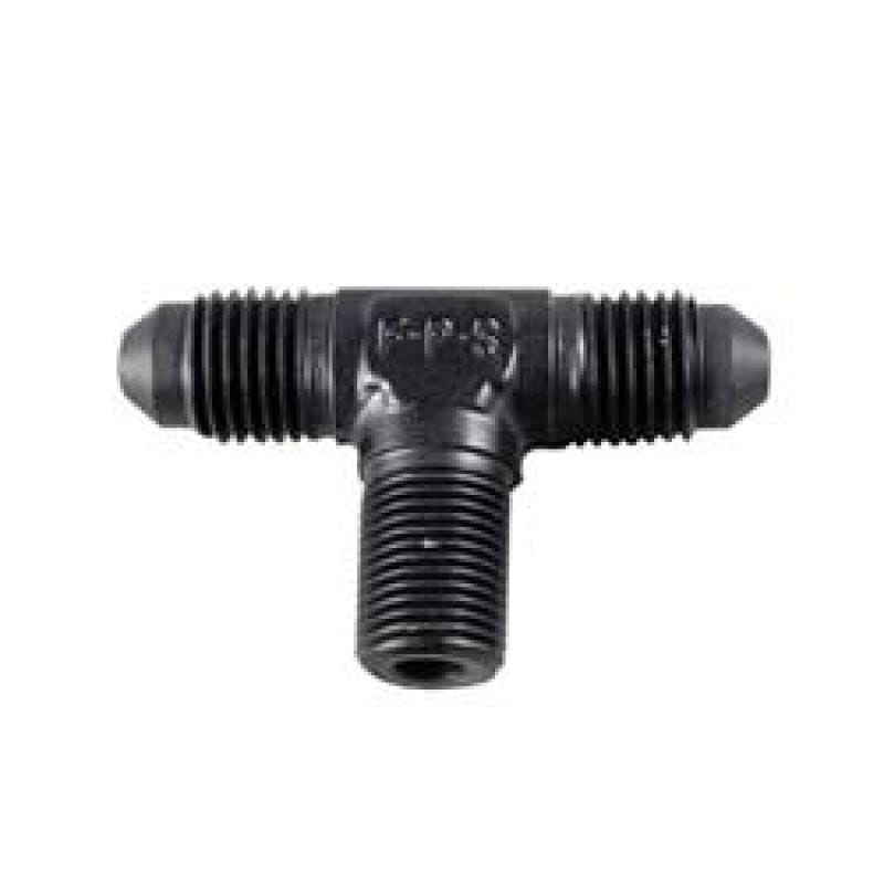 Fragola — Fragola -6AN Tee 1/4 NPT On The Side - Black