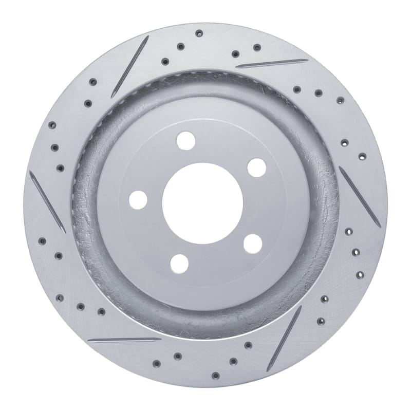 R1 Concepts — R1 15-23 Ford Mustang Rear Left Drilled & Slotted Geo-Carbon Rotor