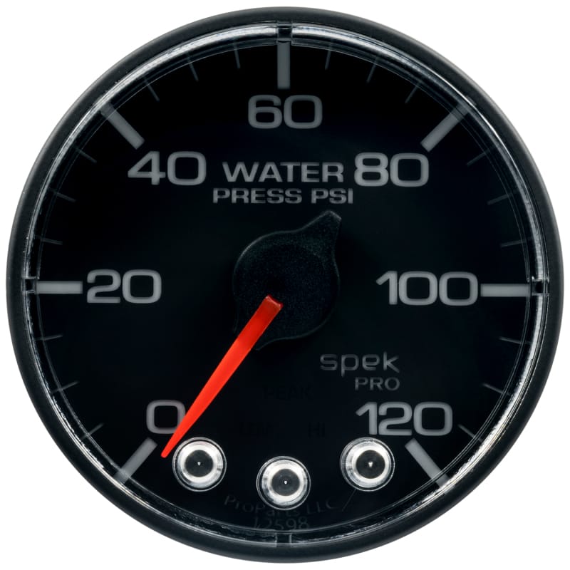 AutoMeter — Autometer Spek-Pro Gauge Water Press 2 1/16in 120psi Stepper Motor W/Peak & Warn Blk/Blk
GA 2" WP 120 BFB SPK