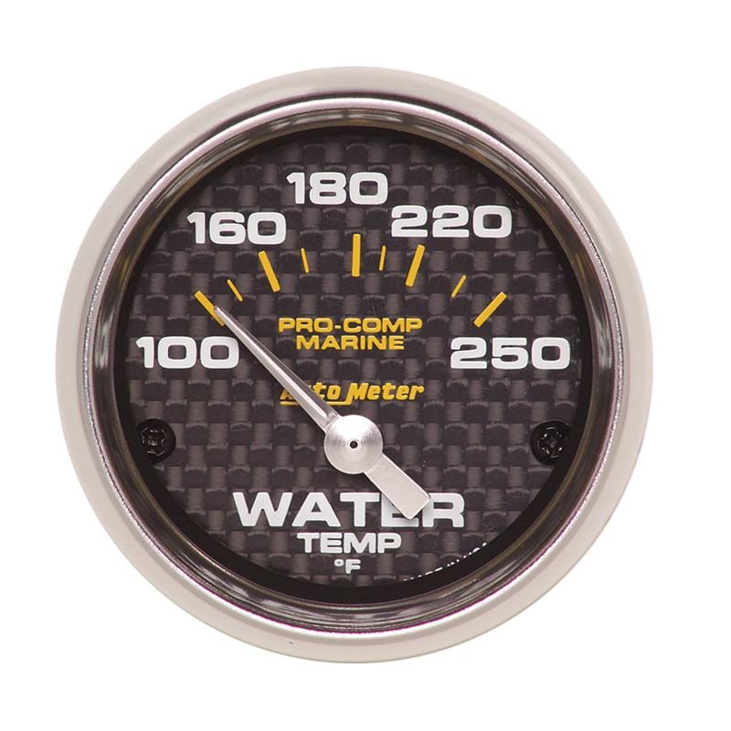 AutoMeter — Autometer Marine Carbon Fiber Ultra-Lite 2-1/16in 100-250 Degrees Electric Water Temperature Gauge
GA 2" WT 250F E MCF