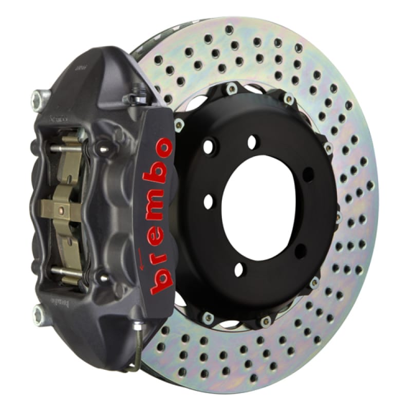 Brembo — Brembo 99-07 Evo VI/VII/VIII/IXRear GTS BBK 4 Piston Cast 328x28 2pc Rotor Drilled-Black HA