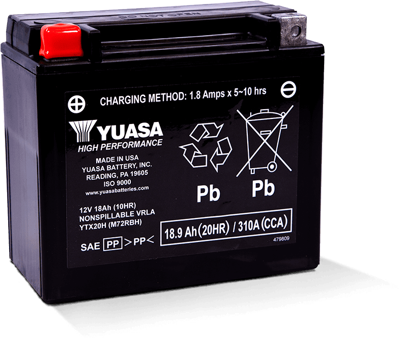Yuasa Battery — Yuasa YTX20H Maintenance Free AGM 12-Volt Battery