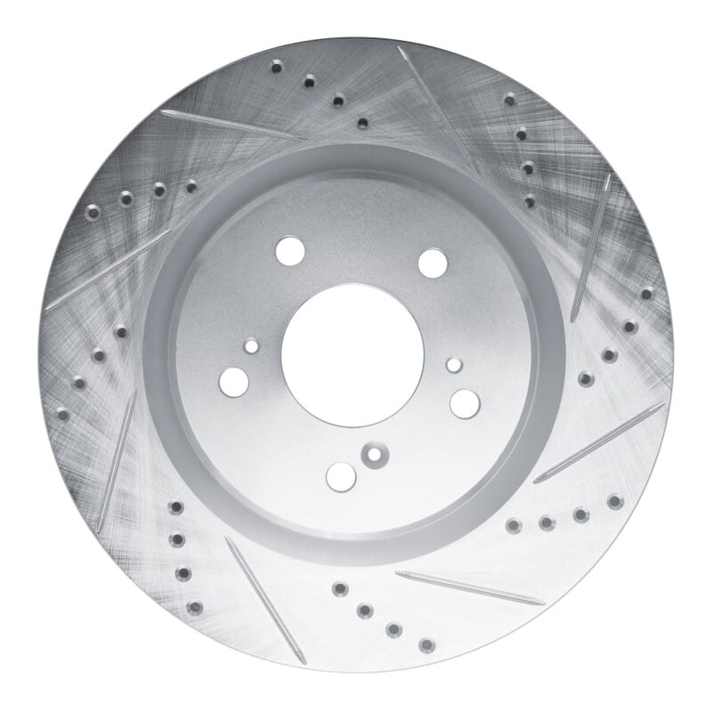 R1 Concepts — R1 2021-2025 Acura TLX Front Right Drilled & Slotted Silver Brake Rotor