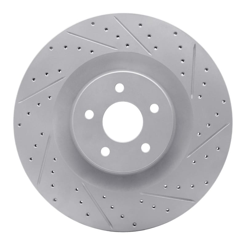 R1 Concepts — R1 16-18 Ford Focus Front Right Drilled & Slotted Geo-Carbon Rotor