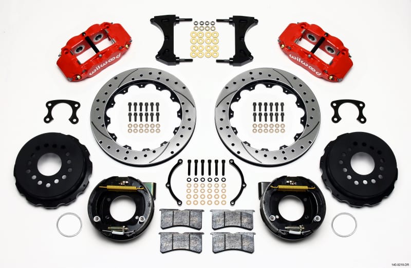 Wilwood — Wilwood Narrow Superlite 4R Rear P-Brk Kit 12.88in Drill Red Big Ford New Style 2.50in Offset
BRAKE KIT